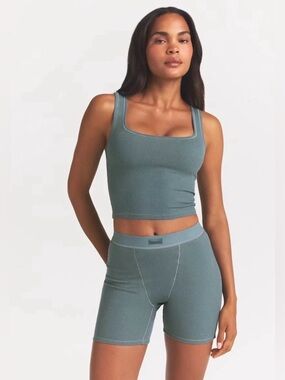 Skims Cotton Rib Tank in Kyanite